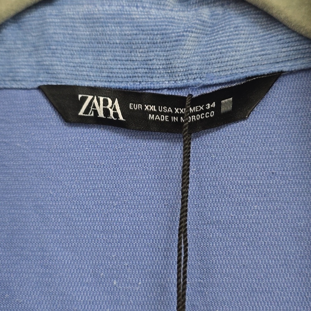 ZARA NEW WOMAN OVERSIZED BUTTON DOWN SHIRT BLUE - Picture 5 of 9